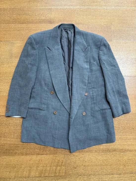 Giorgio Armani Vestimenta Spa Blazer IT 50 Gray Made in Italy Luxury Wool Silk - Picture 1 of 5